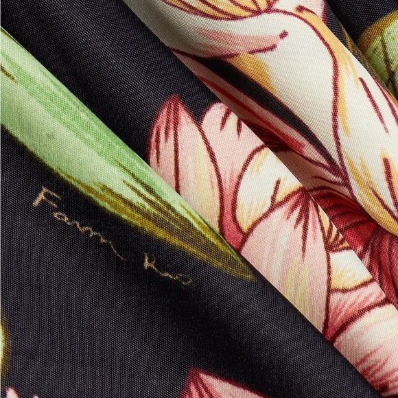 Farm Rio Black Surreal Flowers Belted Long Sleeve Minidress, Size M - Picture 8 of 8